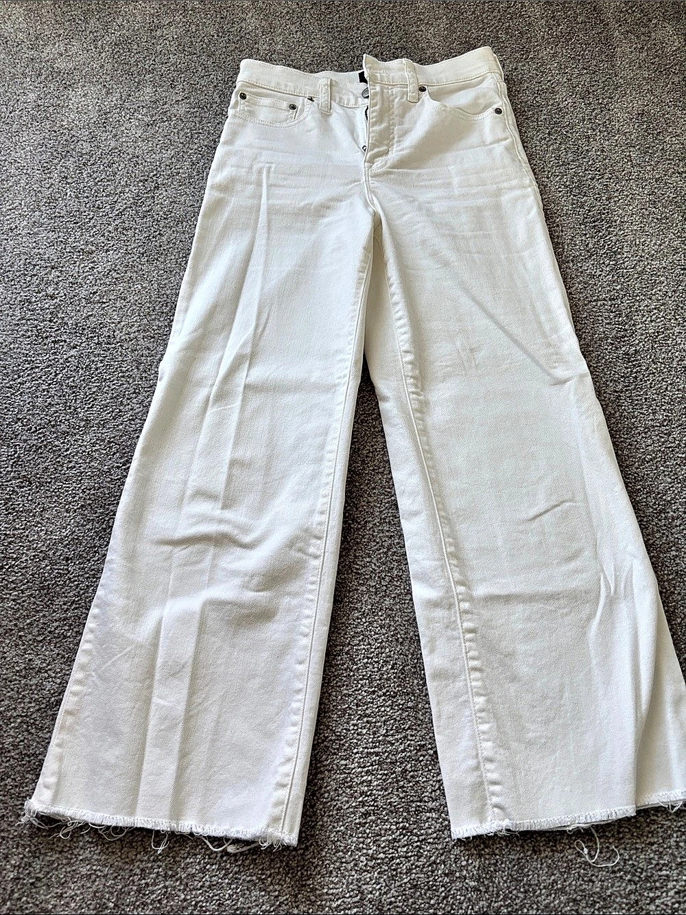 J.Crew Wide Leg Crop White Wide Leg Jeans Waist 25